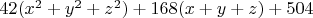 $42(x^2+y^2+z^2)+168(x+y+z)+504$