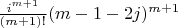 $\frac{i^{m+1}}{(m+1)!}(m-1-2j)^{m+1}$