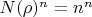 $N(\rho)^n=n^n$