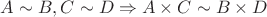 $ A \sim B, C \sim D \Rightarrow A \times C \sim B\times D$