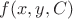 $f(x, y, C)$