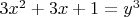 $3x^2+3x+1=y^3$