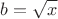 ${\displaystyle b={\sqrt {x}}}$