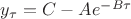 $y_{\tau}=C-Ae^{-B\tau}$