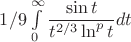 $1/9 \int\limits_{0}^{\infty}  \dfrac{\sin t}{t^{2/3}\ln^p t} dt$