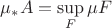 $\mu_*A = \sup\limits_{F} \mu F$