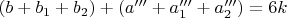 $(b+b_1+b_2)+(a'''+a_1'''+a_2''')=6k$