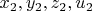 $x_2,y_2,z_2,u_2$
