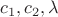 $c_1,c_2,\lambda$