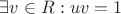 $\exists{v}\in R:uv=1$