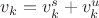 $v_{k} = v^{s}_{k} + v^{u}_{k}$