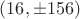 $(16,\pm{156})$