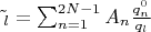 $\tilde \A_l=\sum_{n=1}^{2N-1}A_n \frac{q_n^0}{q_l}$