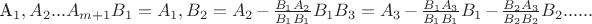 A_1, A_2... A_{m+1}
B_1=A_1,
B_2=A_2 - \frac {B_1 A_2} {B_1 B_1} B_1
B_3=A_3 - \frac {B_1 A_3} {B_1 B_1} B_1 - \frac {B_2 A_3} {B_2 B_2} B_2
......
