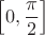$\left[0,\dfrac{\pi}{2}\right]$