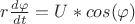 $ r\frac {d\varphi}{dt} = U* cos(\varphi)$