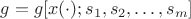 $g=g[x(\cdot);s_1,s_2,\ldots,s_m]$