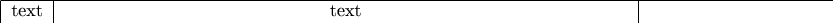 $$\begin{tabular}{|c|p{11cm}|p{11cm}|p{11cm}|}
\hline
text & \centering text & \centering text & \centering text \\
\hline
\end{tabular}$$