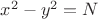 $x^2 - y^2 = N$