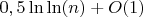 $0,5\ln\ln(n)+O(1)$