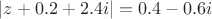 $|z+0.2+2.4i|=0.4-0.6i$