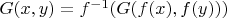 $G(x,y)=f^{-1}(G(f(x),f(y)))$