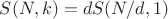 $S(N,k)=dS(N/d,1)$