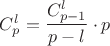 $C_p^l=\dfrac{C_{p-1}^{l}}{p-l}\cdot p$