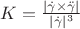 $K = \frac{|\dot\gamma \times \ddot\gamma|}{|\dot\gamma|^3}$
