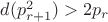 $d(p^2_{r+1}) > 2p_r$