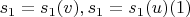 $s_1=s_1(v),s_1=s_1(u)\eqno(1)$