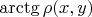$\arctg\rho(x,y)$