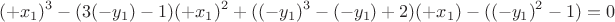 $$(+x_1)^3-(3(-y_1)-1)(+x_1)^2+((-y_1)^3-(-y_1)+2)(+x_1)-((-y_1)^2-1)=0$$