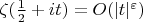 $\zeta(\frac 1 2 +it)=O(|t|^{\varepsilon})$