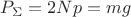 $P_{\Sigma} = 2Np = mg$
