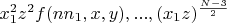 $x_1^2z^2f(nn_1,x,y),...,(x_1z)^{\frac{N-3}2}$