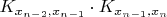 $K_{x_{n - 2}, x_{n - 1}} \cdot K_{x_{n - 1}, x_n}$