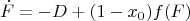 $$\[\dot F =  - D + (1 - x_0 )f(F)\]$$