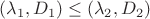 $(\lambda_1, D_1)\leq (\lambda_2, D_2)$ $(\lambda_1, D_1)\leq (\lambda_2, D_2)$
