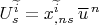 $U^{\widetilde i}_s= x^{\widetilde i}_{,ns} \,\overline u^{\, n}$