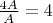 $\frac{4A}{A}=4$