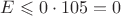 $E \leqslant 0 \cdot 105 = 0$