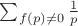 $\sum_{f(p) \neq 0} \frac{1}{p}$