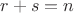 $r+s=n$