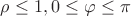 $\rho \leq 1, 0 \leq \varphi \leq \pi$