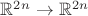 $\mathbb R^{2n}\to\mathbb R^{2n}$