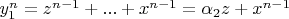 $y_1^n=z^{n-1}+...+x^{n-1}=\alpha_2z+x^{n-1}$