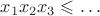 $x_1x_2x_3\leqslant\ldots$
