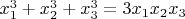 $x_1^3+x_2^3+x_3^3=3x_1x_2x_3$
