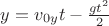 $\[y = {v_{0y}}t - \frac{{g{t^2}}}{2}\]$